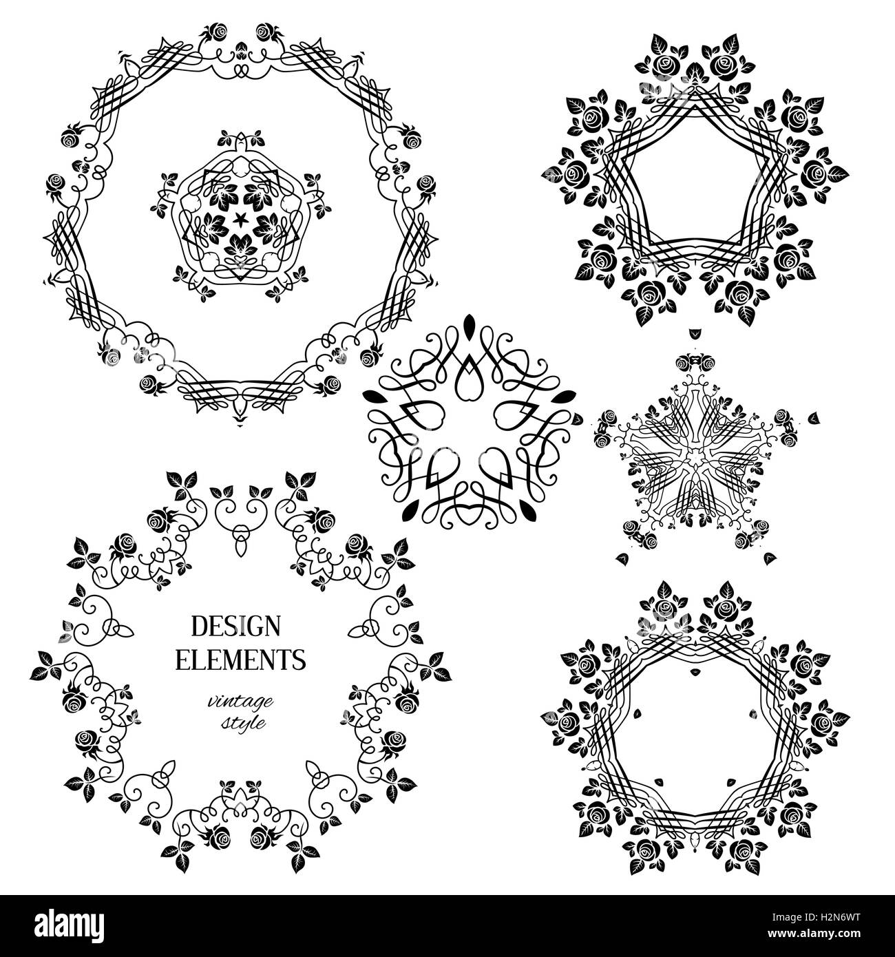 Vintage floral ornaments Stock Vector Image & Art - Alamy