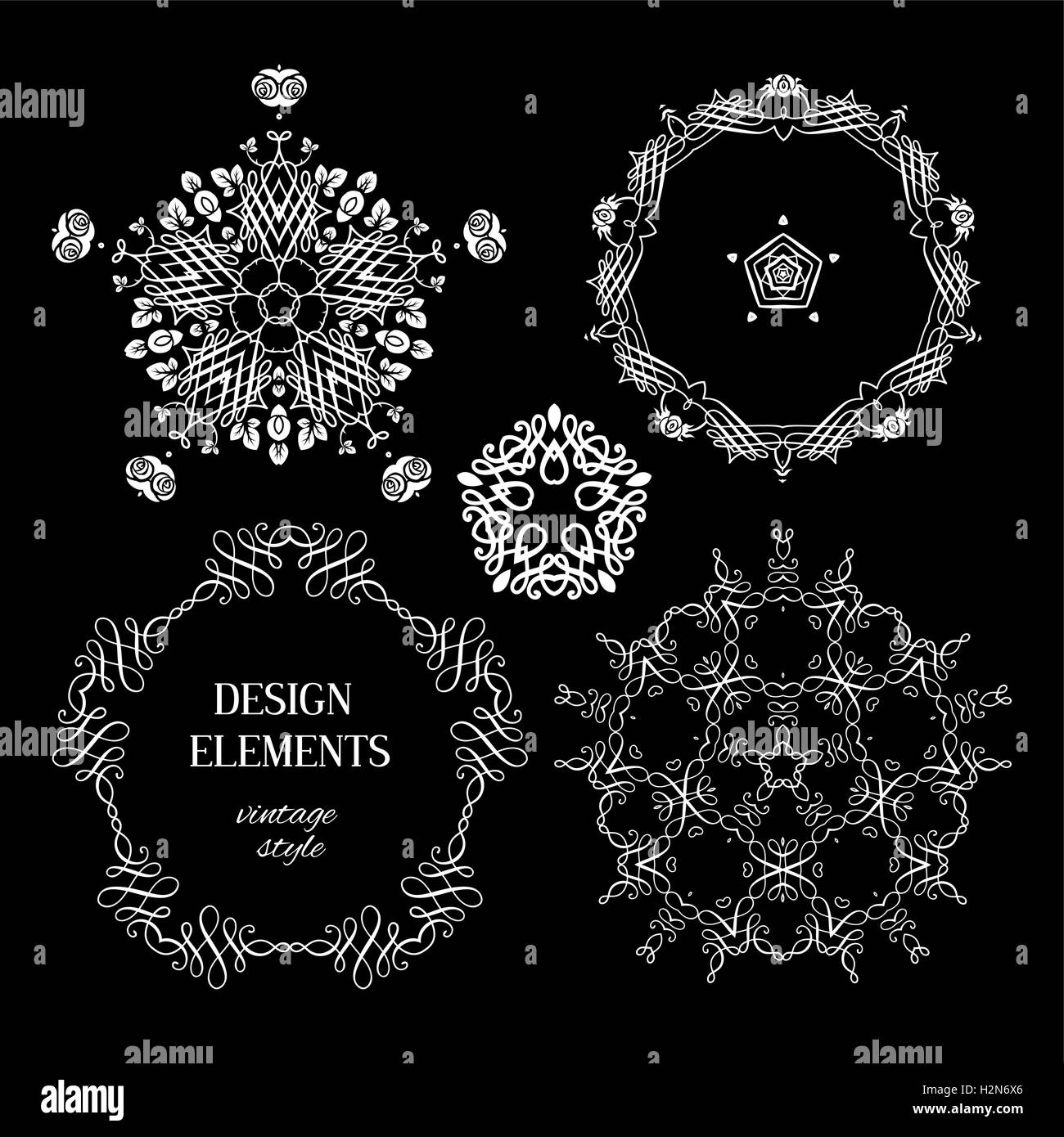 Vintage white ornaments Stock Vector Image & Art Alamy