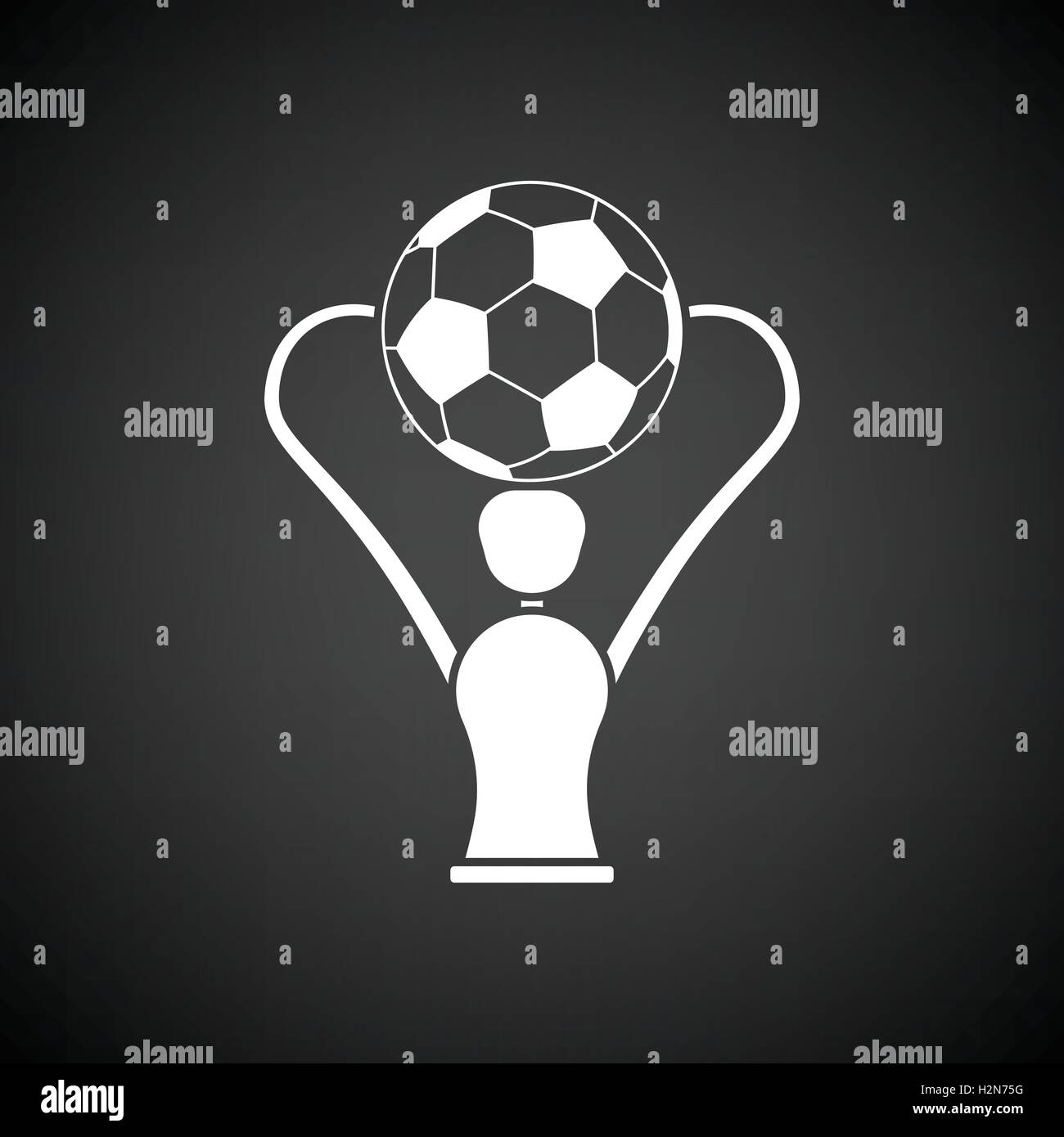 Soccer cup icon. Black background with white. Vector illustration Stock ...