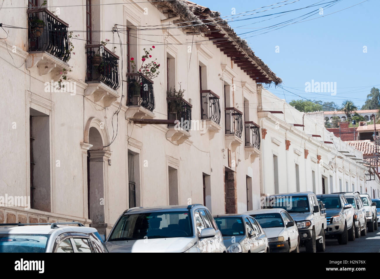 Street scene in Sucre, Bolivia Stock Photo