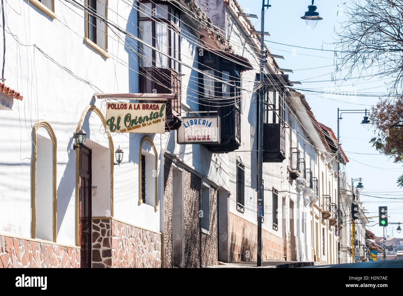 Street scene in Sucre, Bolivia Stock Photo