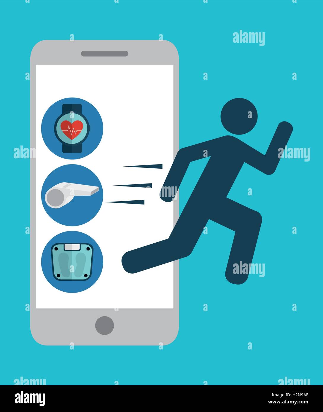 Smartphone and fitness icon set design Stock Vector Image & Art - Alamy