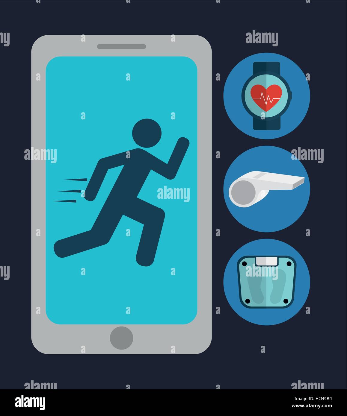 Smartphone and fitness icon set design Stock Vector Image & Art - Alamy