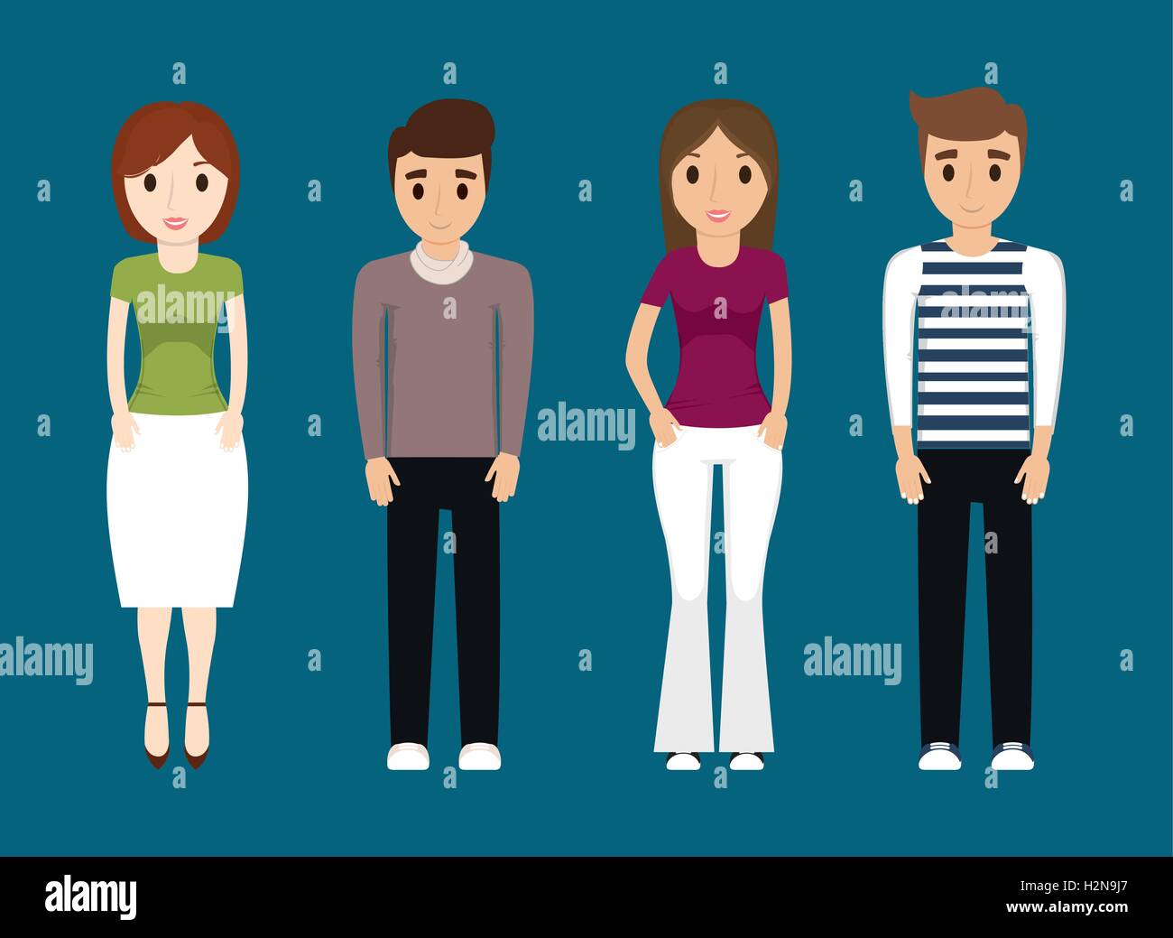 Girls and boys teenagers cartoons design Stock Vector Image & Art - Alamy