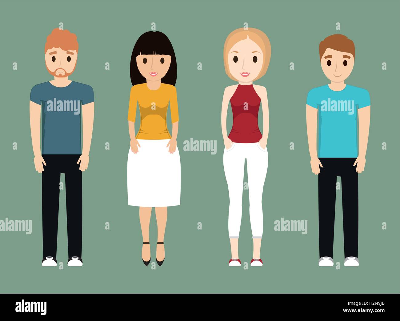 Girls and boys teenagers cartoons design Stock Vector Image & Art - Alamy