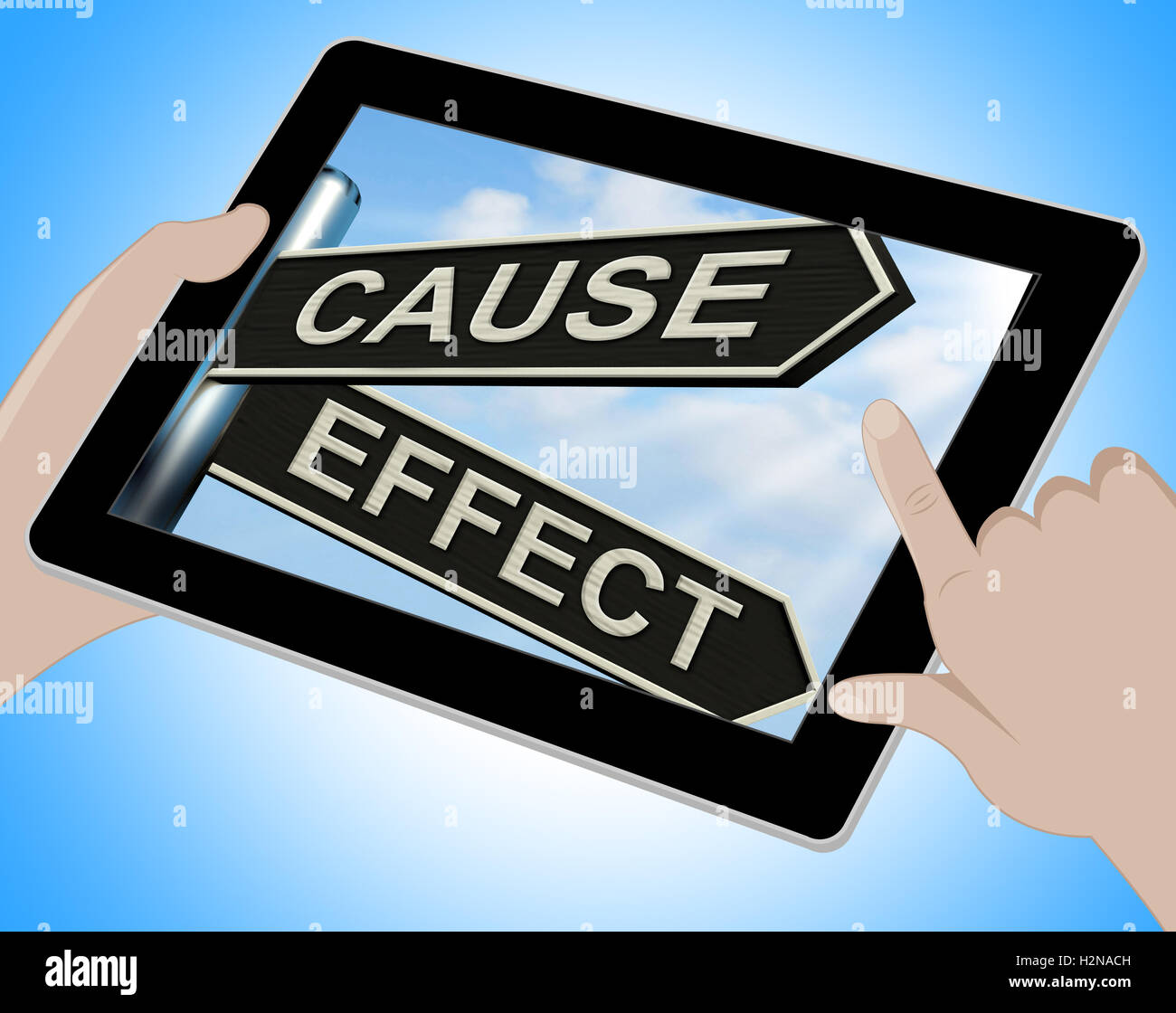 Cause And Effect Tablet Meaning Results Of Actions Stock Photo Alamy