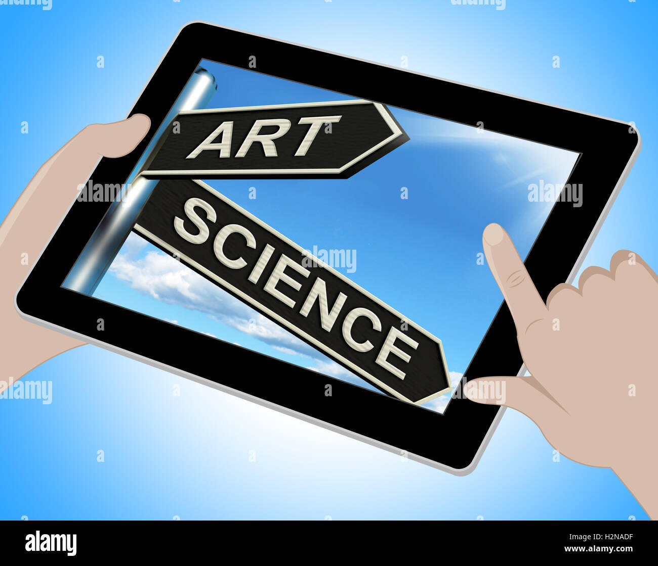Art Science Tablet Meaning Creative Or Scientific Stock Photo Alamy