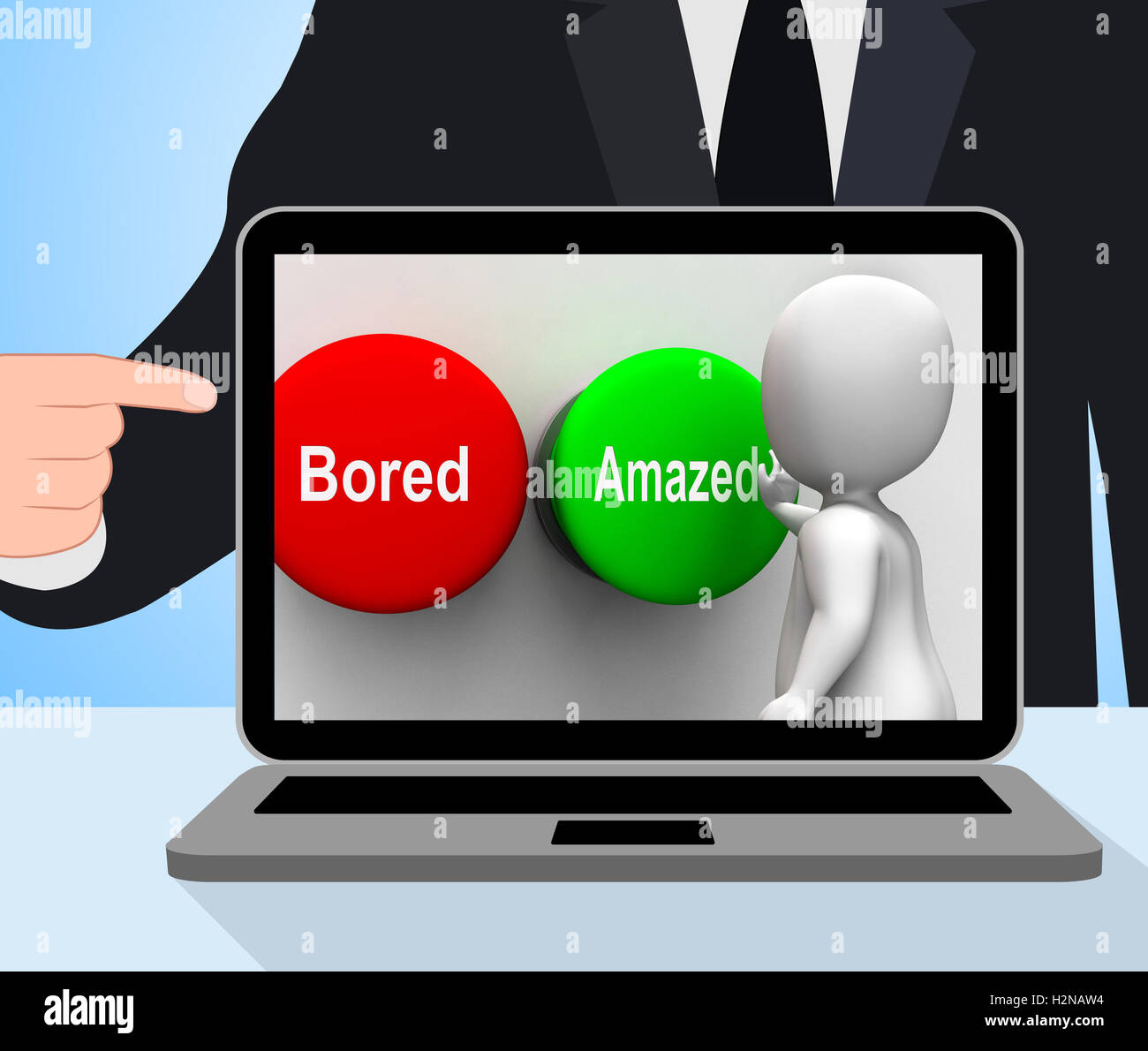 Bored Amazed Buttons Displaying Surprised Or Tedious Reaction Stock ...