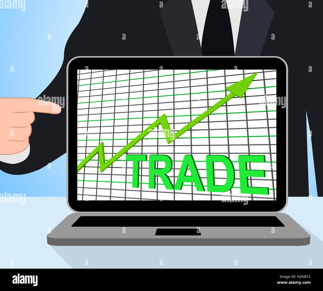 Trade Chart Graph Displaying Increasing Trade Or Trading Stock Photo ...
