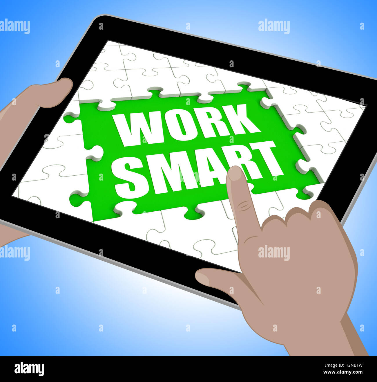Work Smart Tablet Meaning Employee Productivity And Efficiency Stock