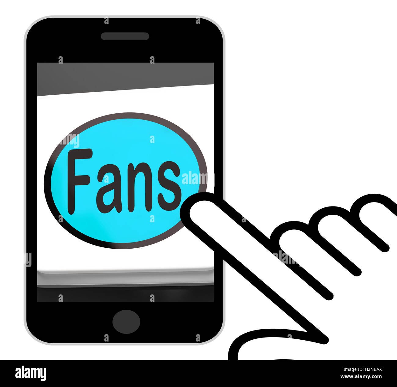 Fans Button Displaying Follower Or Fan Stock Photo Alamy