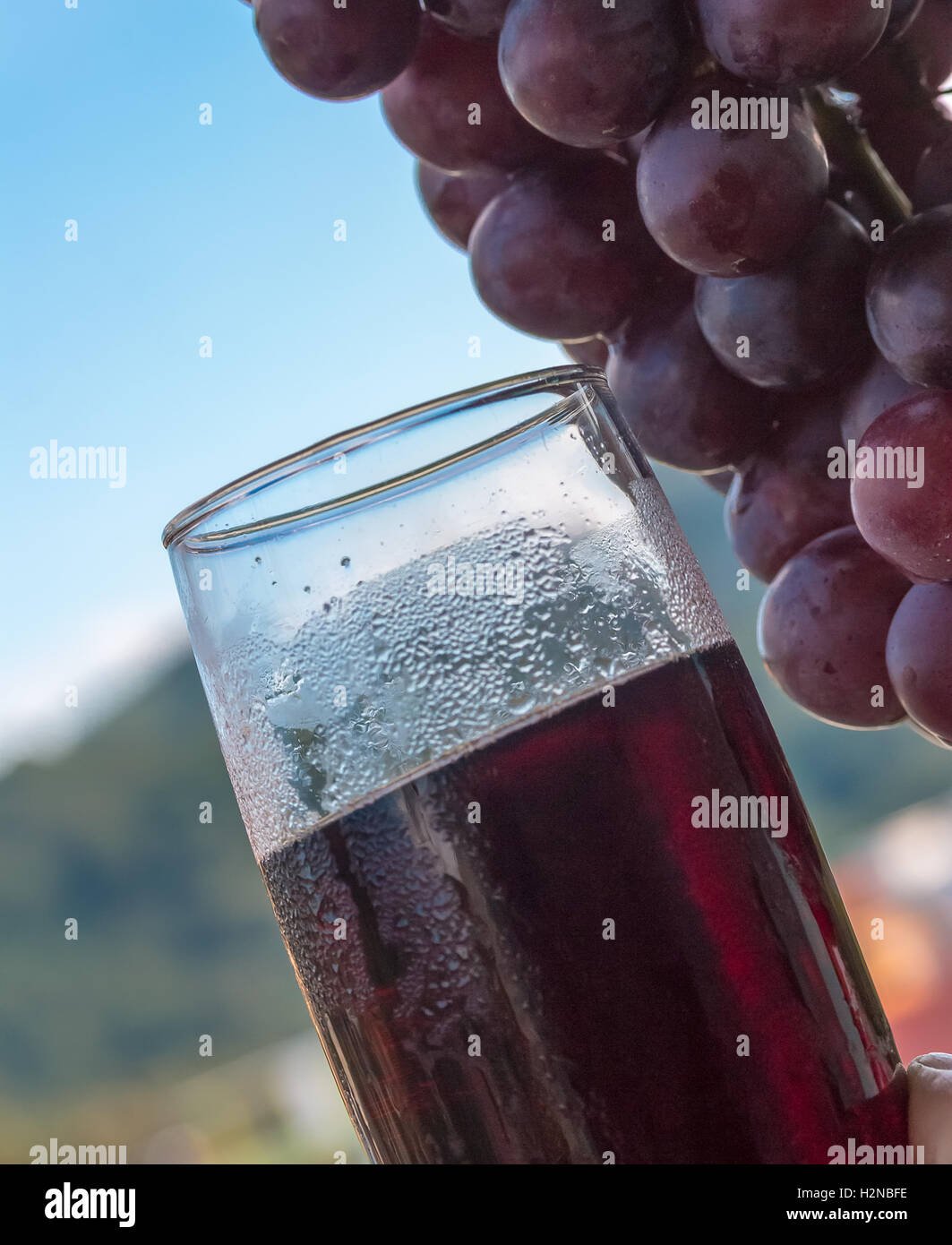 Grapes And Juice Meaning Produce Beverage And Organic Stock Photo Alamy