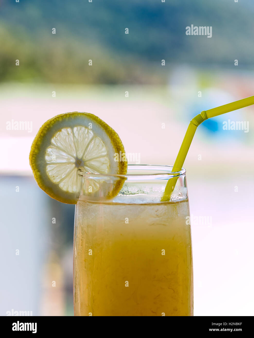 Lemonade Glass Meaning Refreshment Freshness And Organic Stock Photo