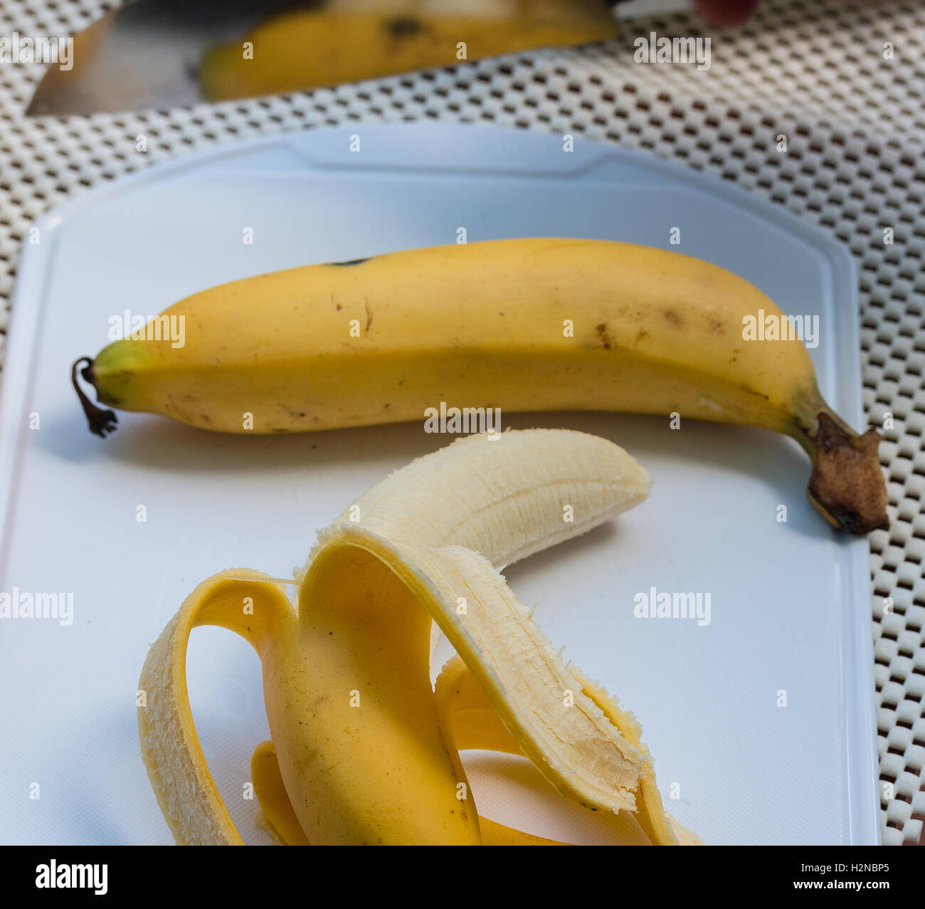 Peeled Banana Meaning Skin Banaanas And Tropical Stock Photo Alamy