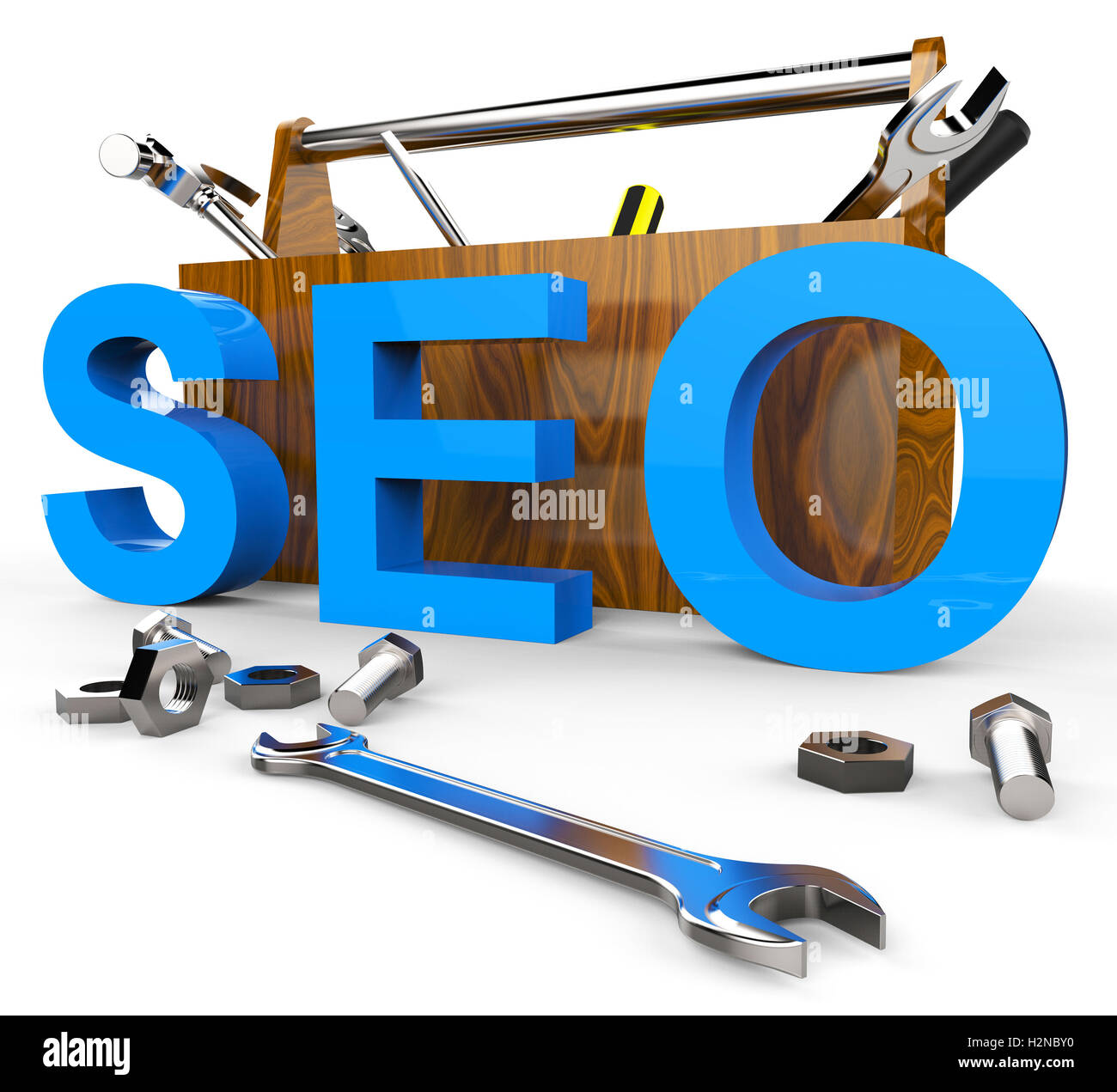 Search Engine Optimization Indicating Gathering Data And Market Stock Photo Alamy