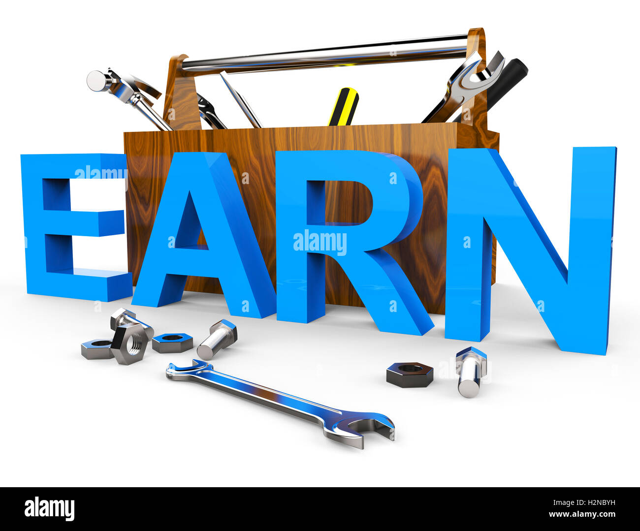 Earn Word Representing Position Occupation And Earns Stock Photo
