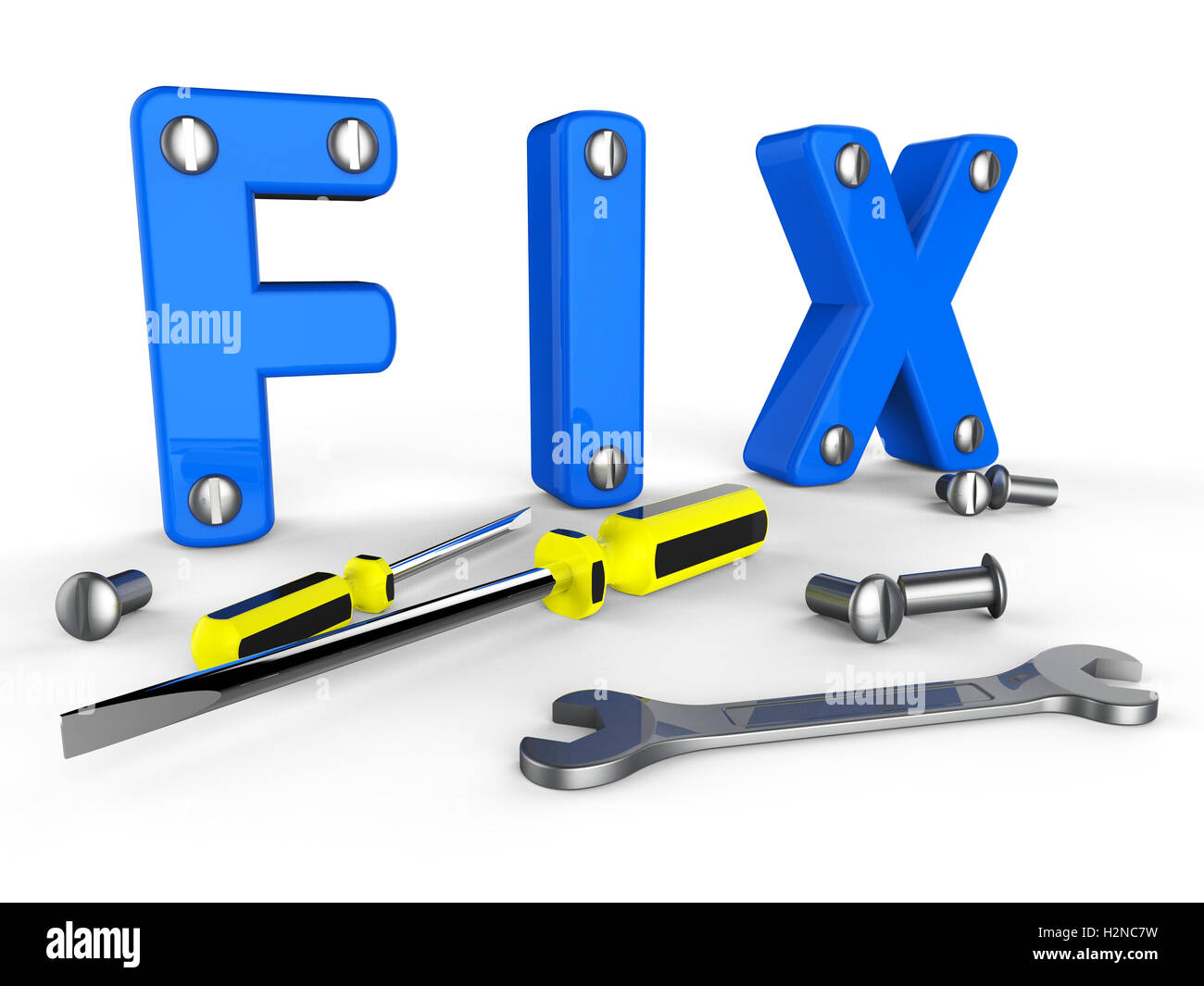 Fix Word Representing Tools Fixed And Repairs Stock Photo
