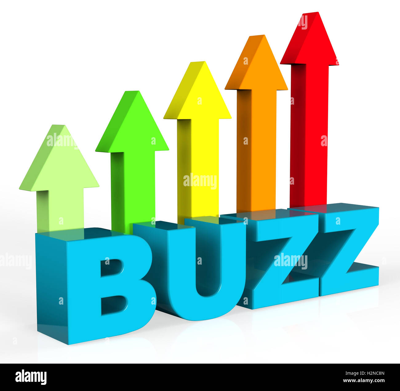 Increase Buzz Indicating Public Relations And Gain Stock Photo