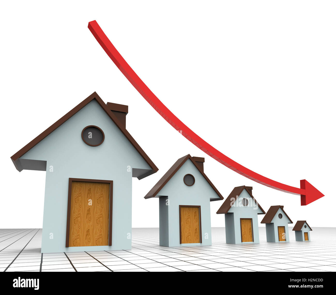 House Prices Decreasing Indicating Real Estate Agent And Prime Real