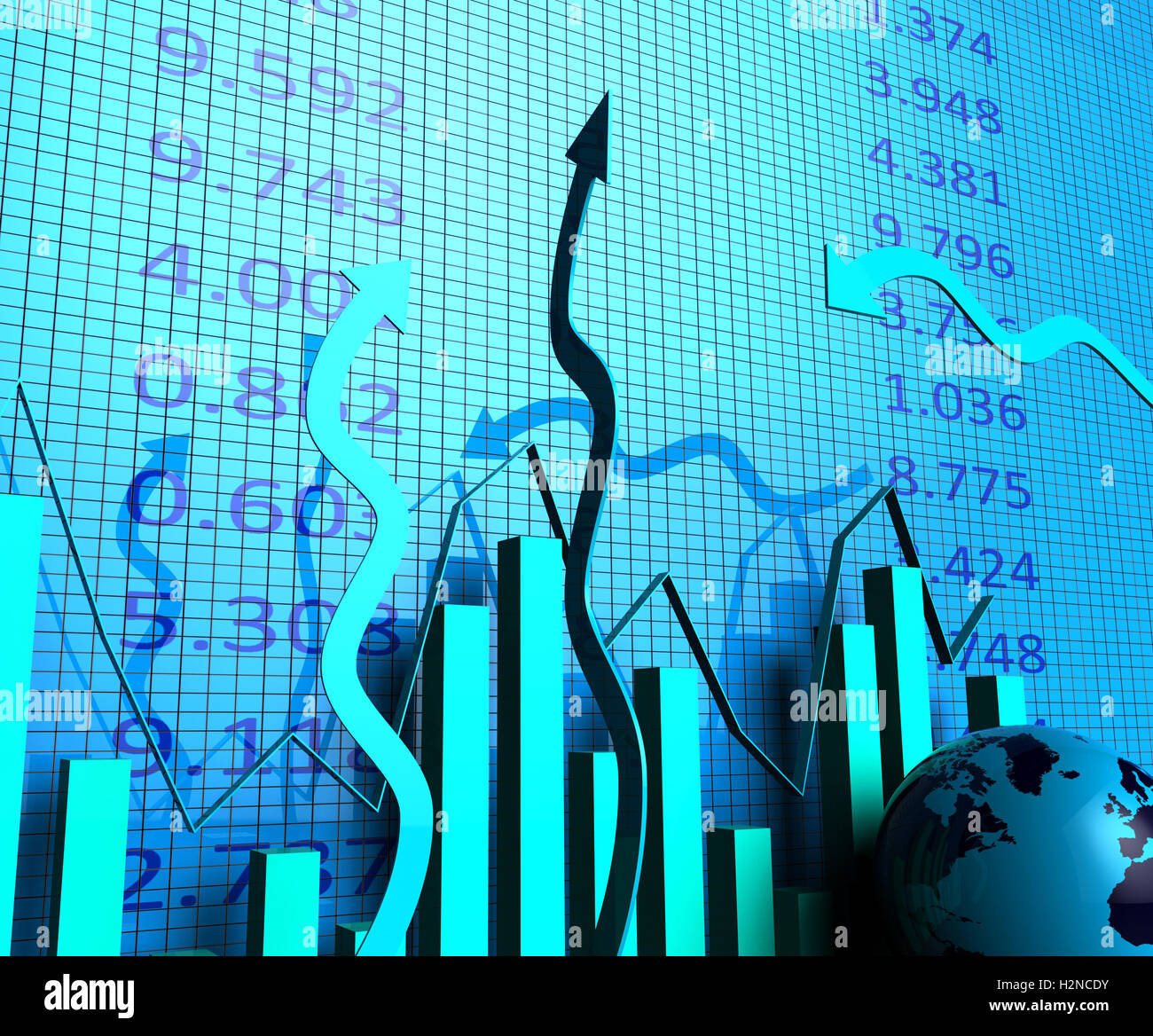 Business Graph Showing Financial Report And Statistic Stock Photo - Alamy