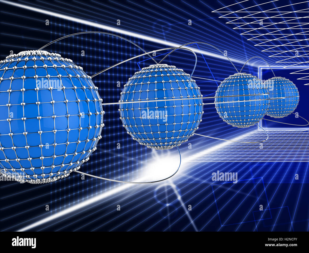 Interconnected Network Representing Global Communications And Globe ...