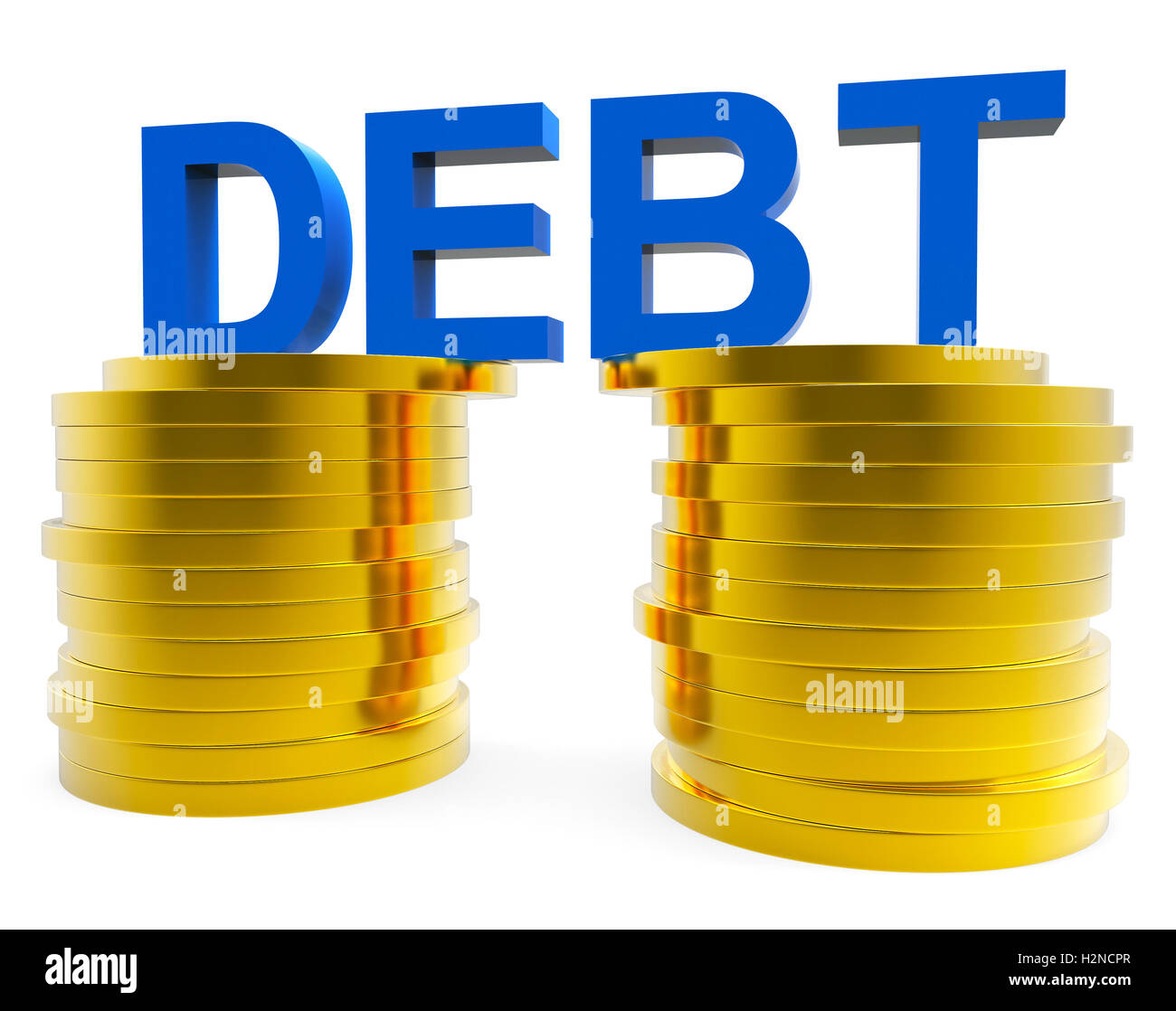 Big Debt Representing Financial Obligation And Cash Stock Photo