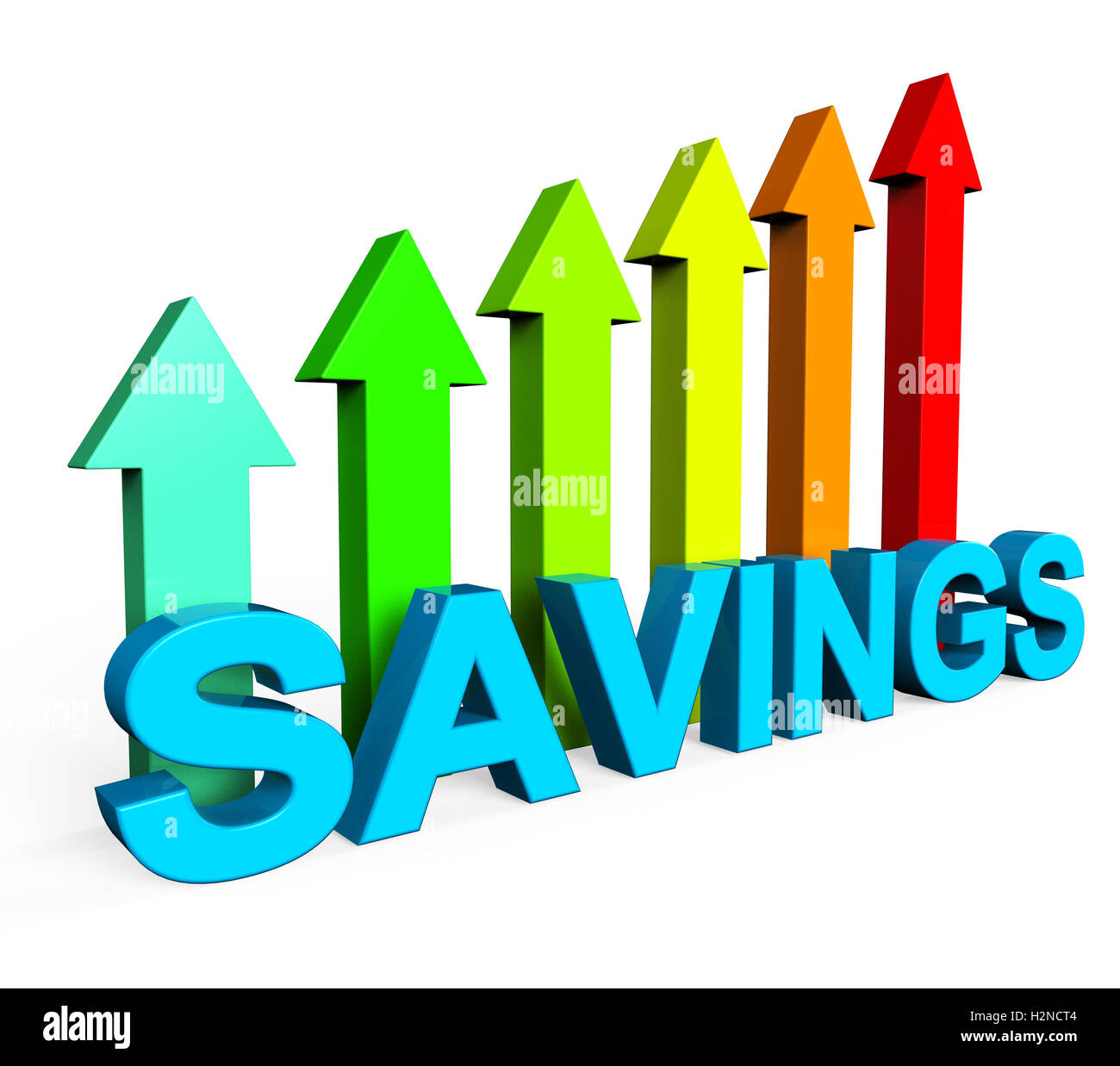 Savings Increasing Showing Financial Report And Graphs Stock Photo