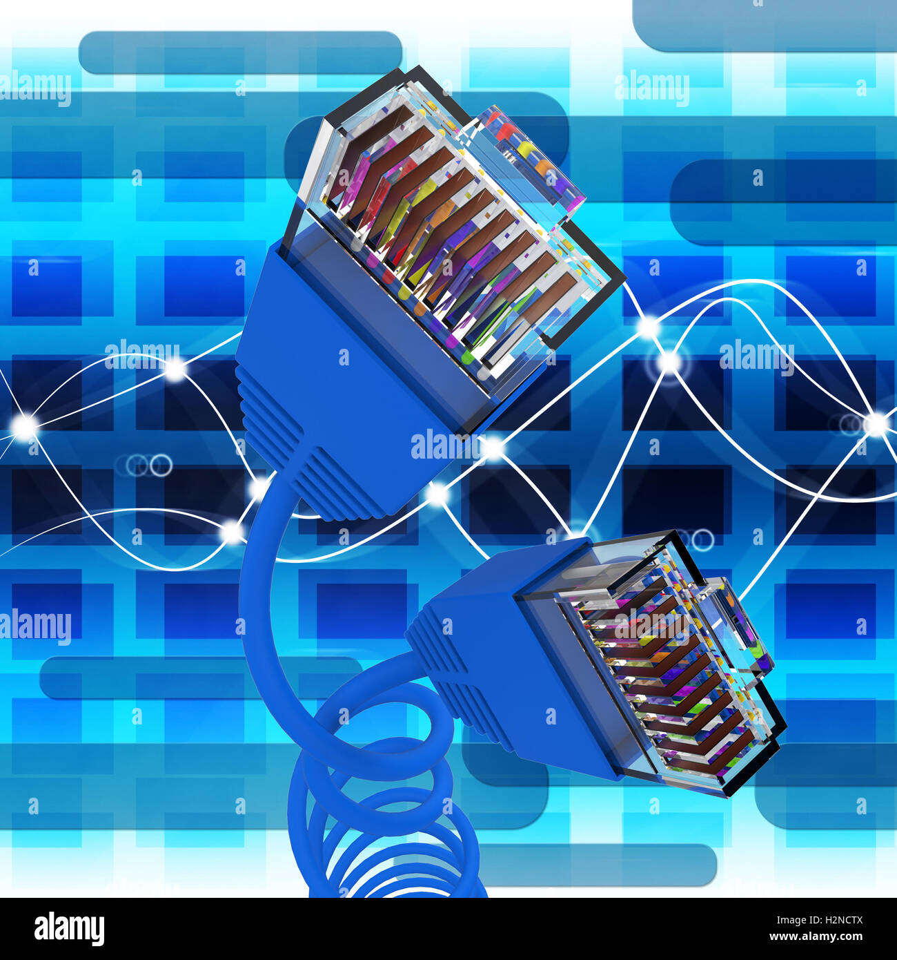 Connection Meaning World Wide  And Lan Network Stock Photo