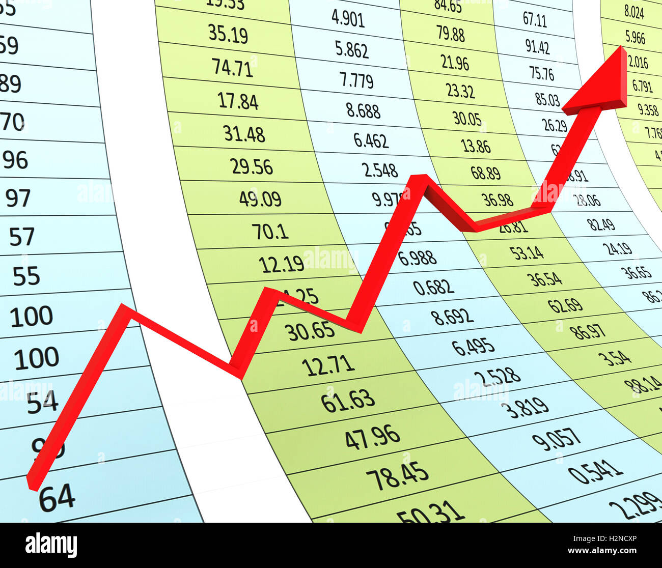 Progress Graph Representing Infochart Financial And Trend Stock Photo