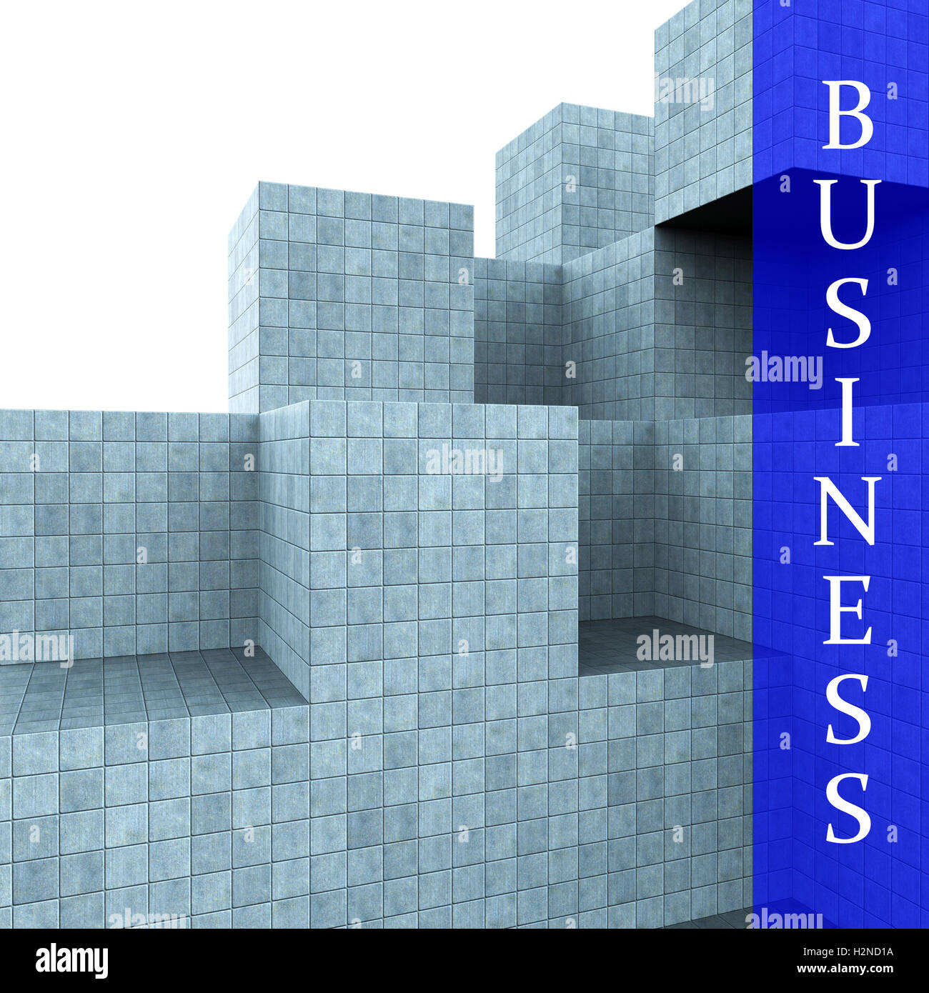 Business Blocks Design Showing Building Activity And Creating Stock