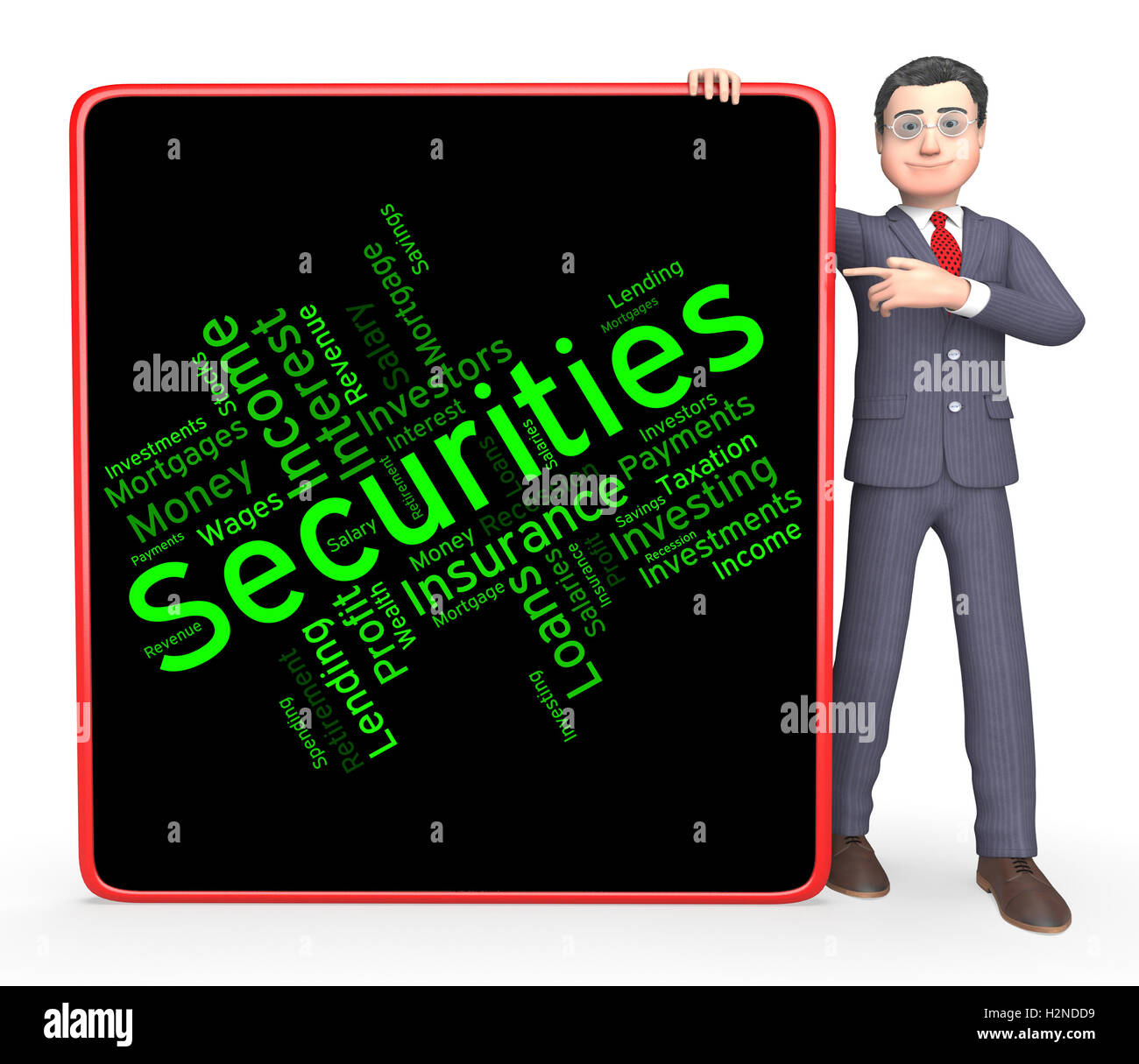 Securities Word Representing Financial Obligation And Liability Stock Photo