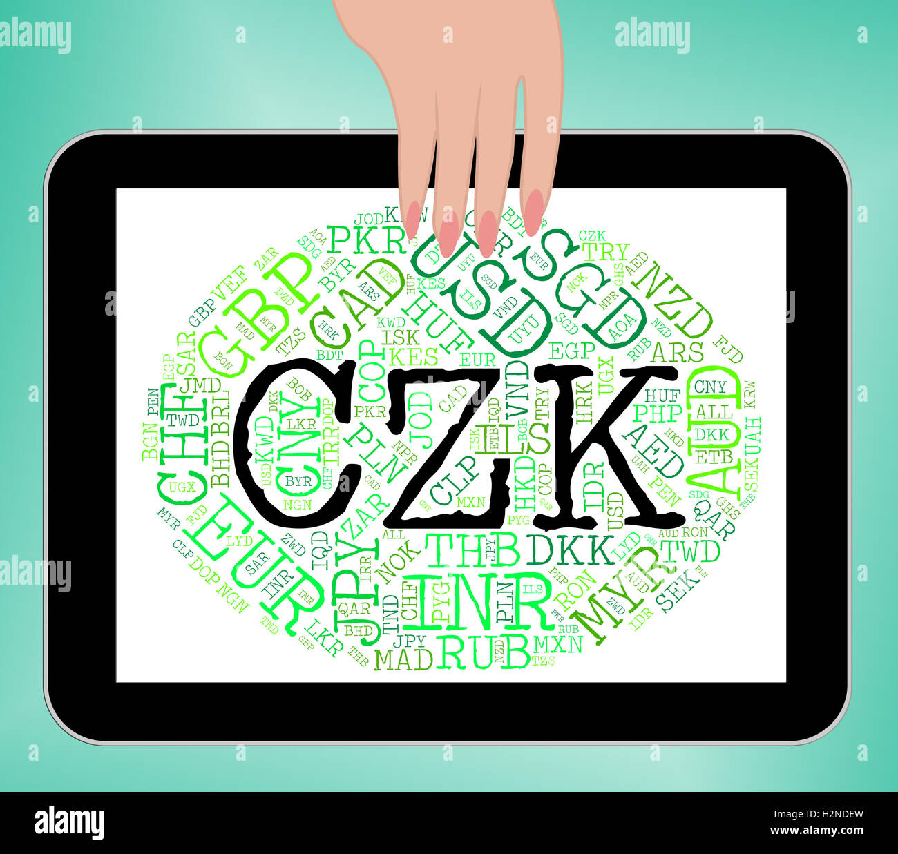 Czk Currency Meaning Czech Republic And Banknotes Stock Photo