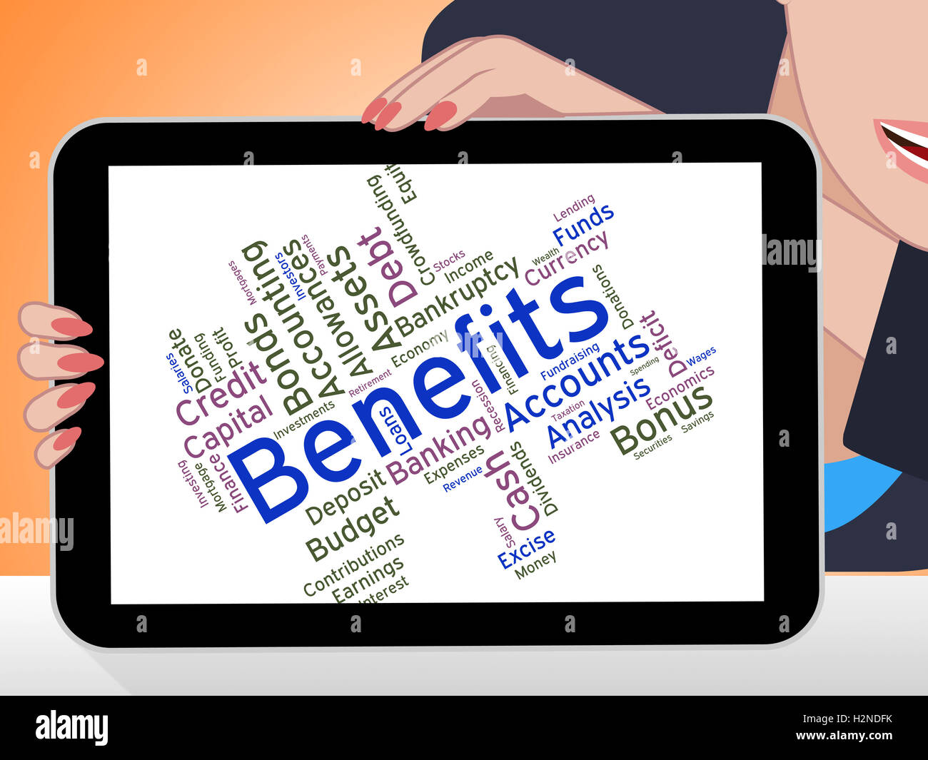 Benefits Word Meaning Rewards Award And Words Stock Photo Alamy