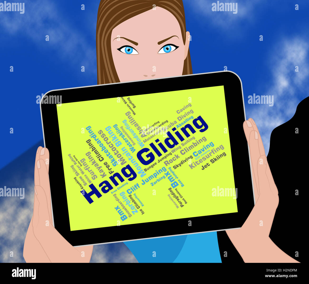 Hang Gliding Indicating Glide Words And Word Stock Photo Alamy