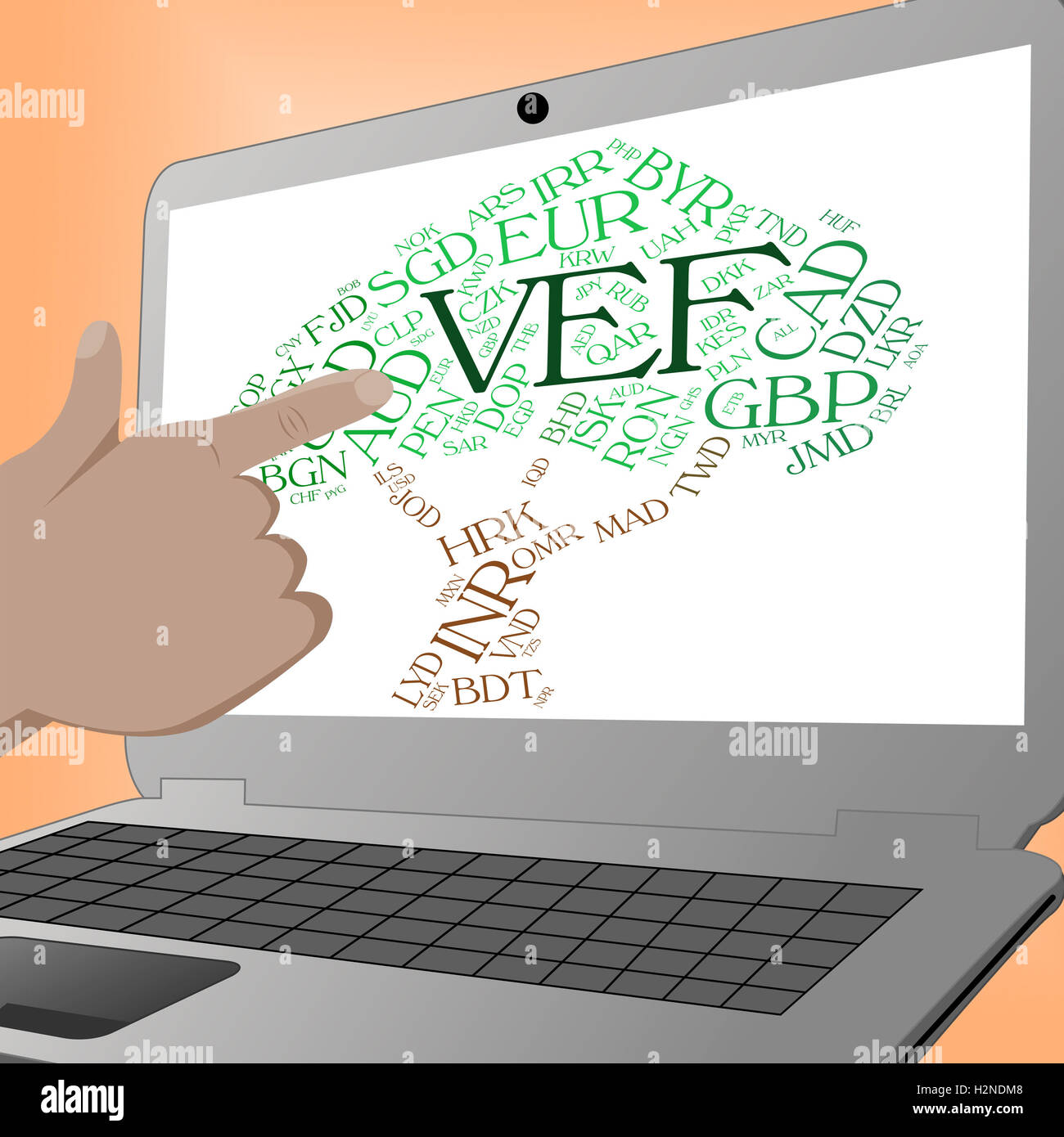 Vef Currency Showing Exchange Rate And Banknotes Stock Photo - Alamy 