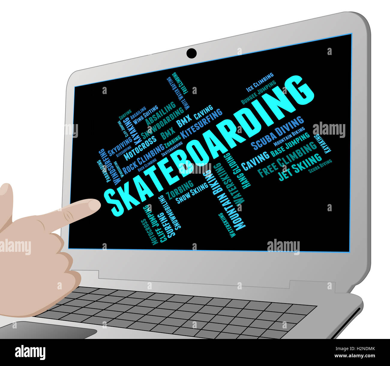 Skateboarding Words Showing Recreation Extreme And Activity Stock Photo