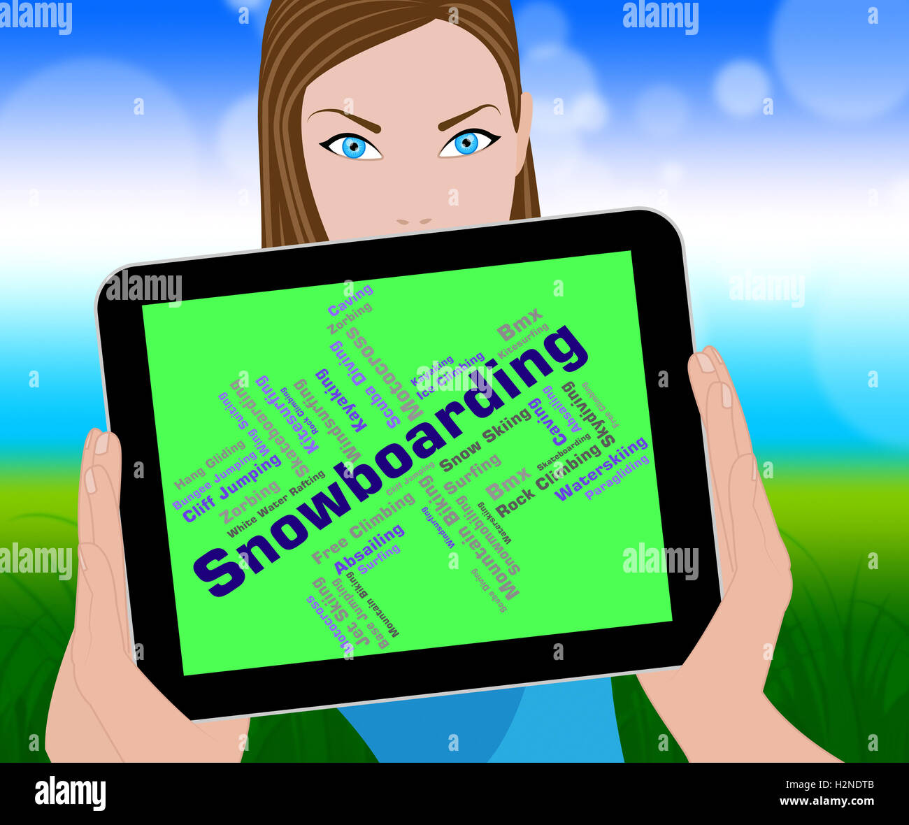Snowboarding Word Showing Winter Sports And Words Stock Photo Alamy