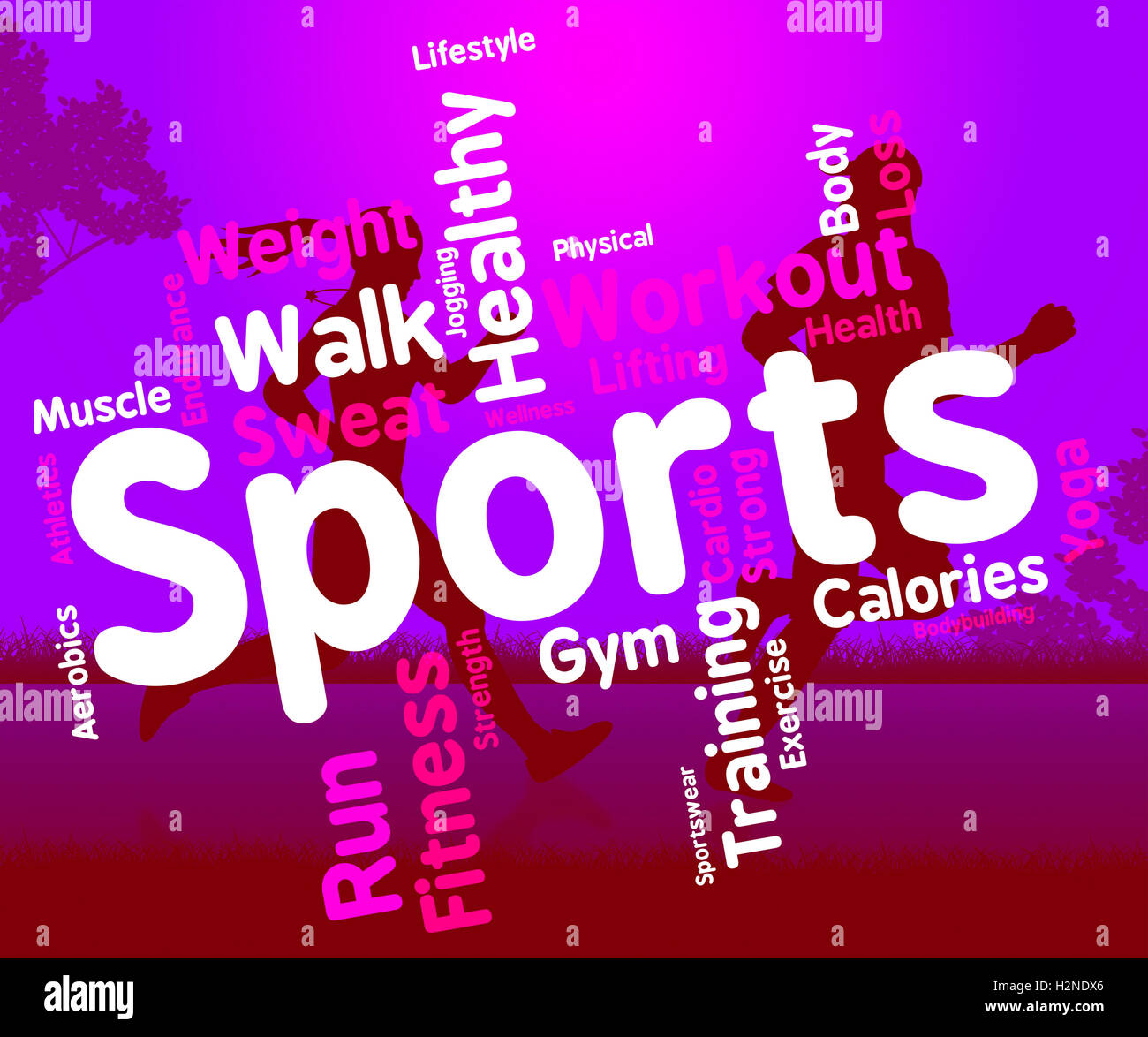 Sports Word Meaning Physical Activity And Sporting Stock Photo Alamy
