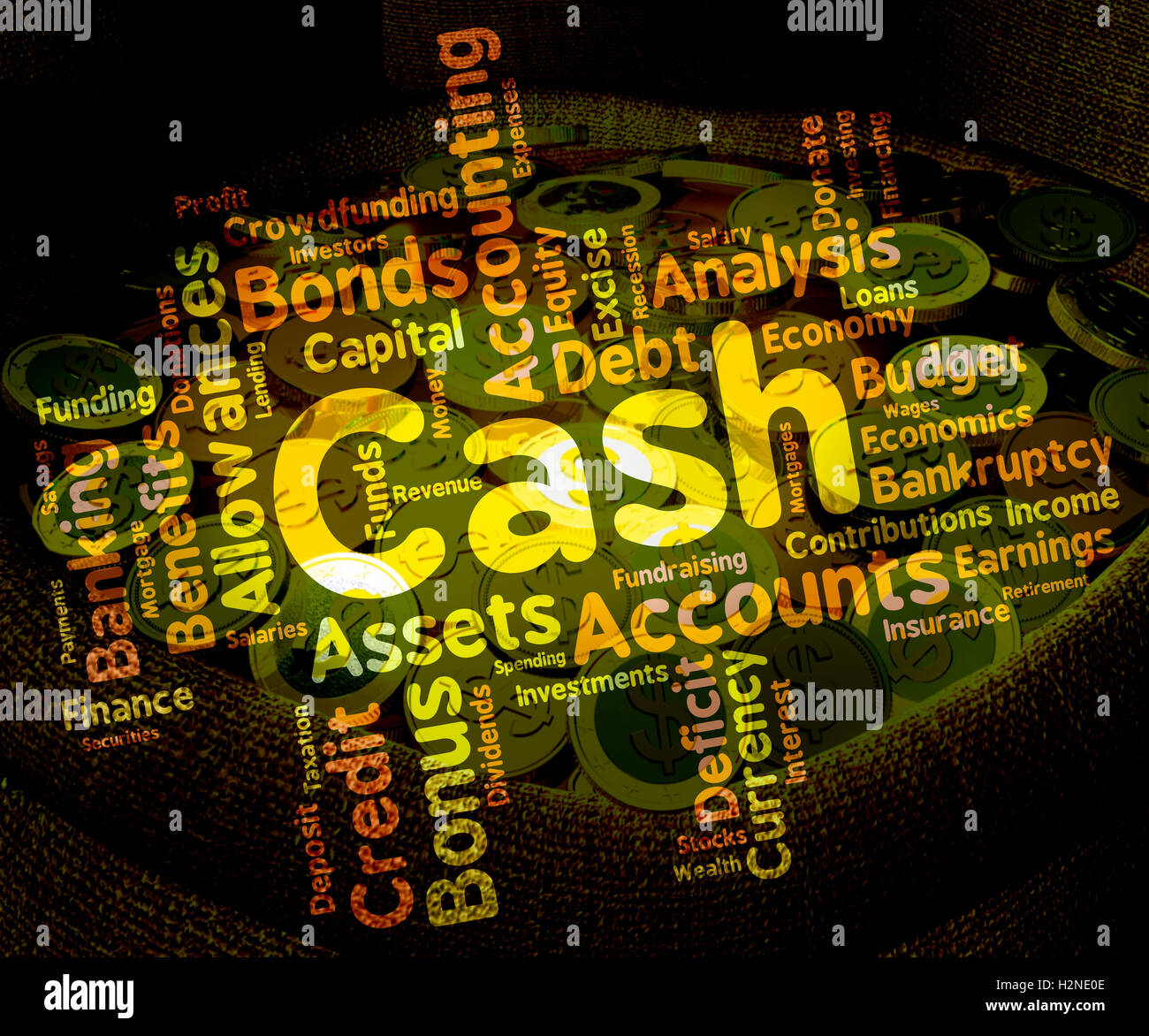Cash Word Meaning Revenue Text And Cost Stock Photo Alamy