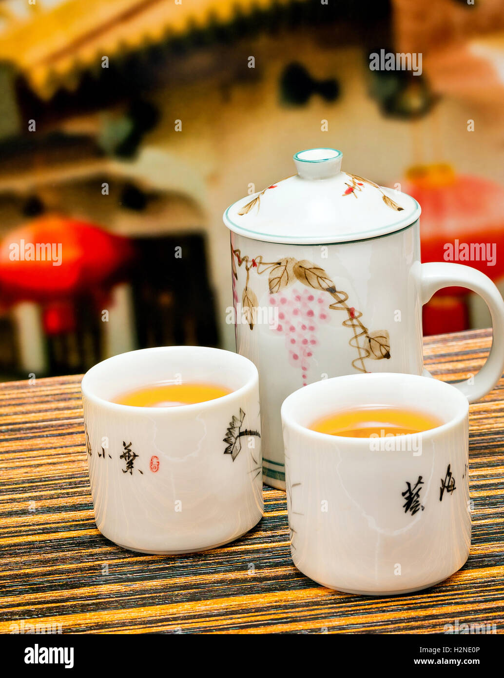 Outdoor Tea Break Showing Teacup Cup And Cafeteria Stock Photo Alamy