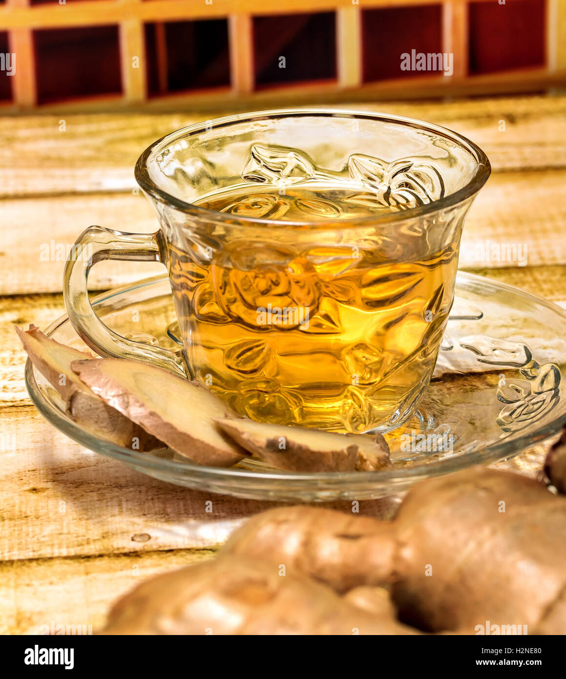 Refreshing Ginger Tea Representing Teas Organics And Spices Stock Photo
