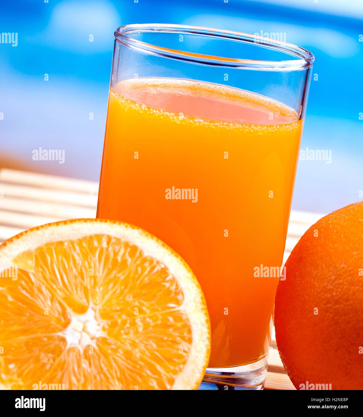 Squeezed Orange Juice Representing Sweet Organic And Refreshment Stock