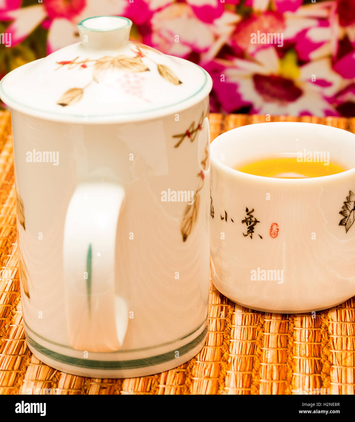 Green Tea Break Indicating Beverages Refreshments And Drinks Stock Photo Alamy