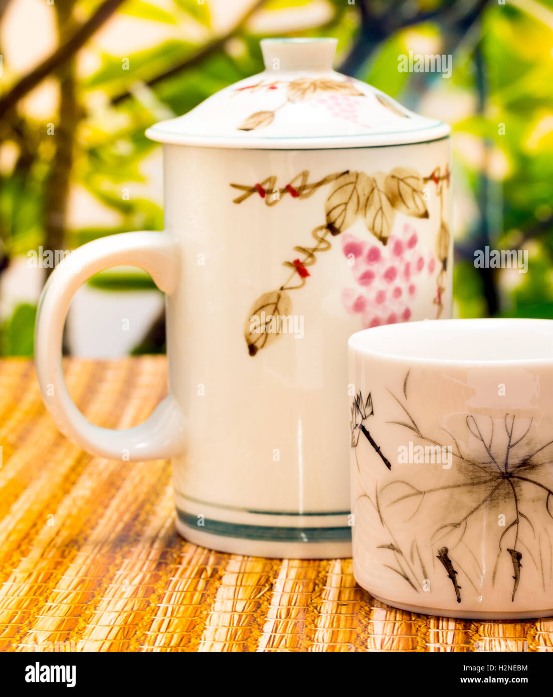 Outdoor Green Tea Meaning Break Refreshments And Outdoors Stock Photo