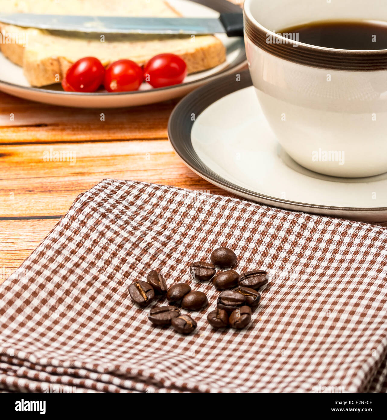 Black Coffee Break Indicating Caffeine Beverages And Breaktime Stock