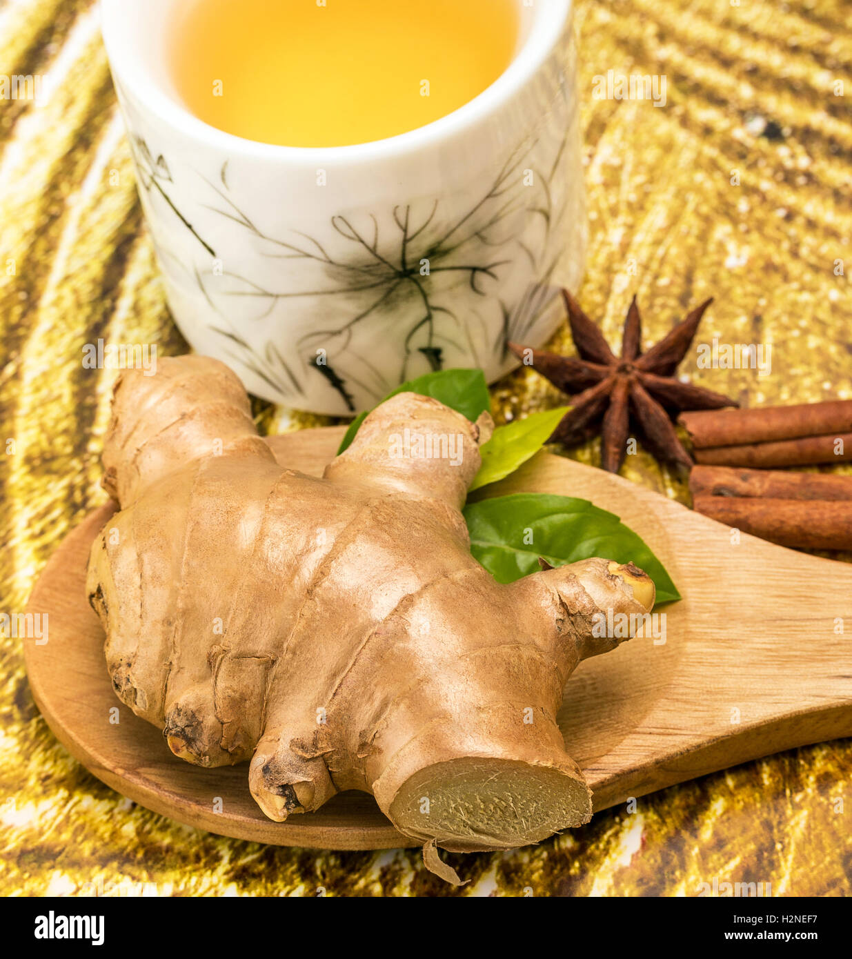 tea-cup-meaning-organics-natural-and-spiced-stock-photo-alamy