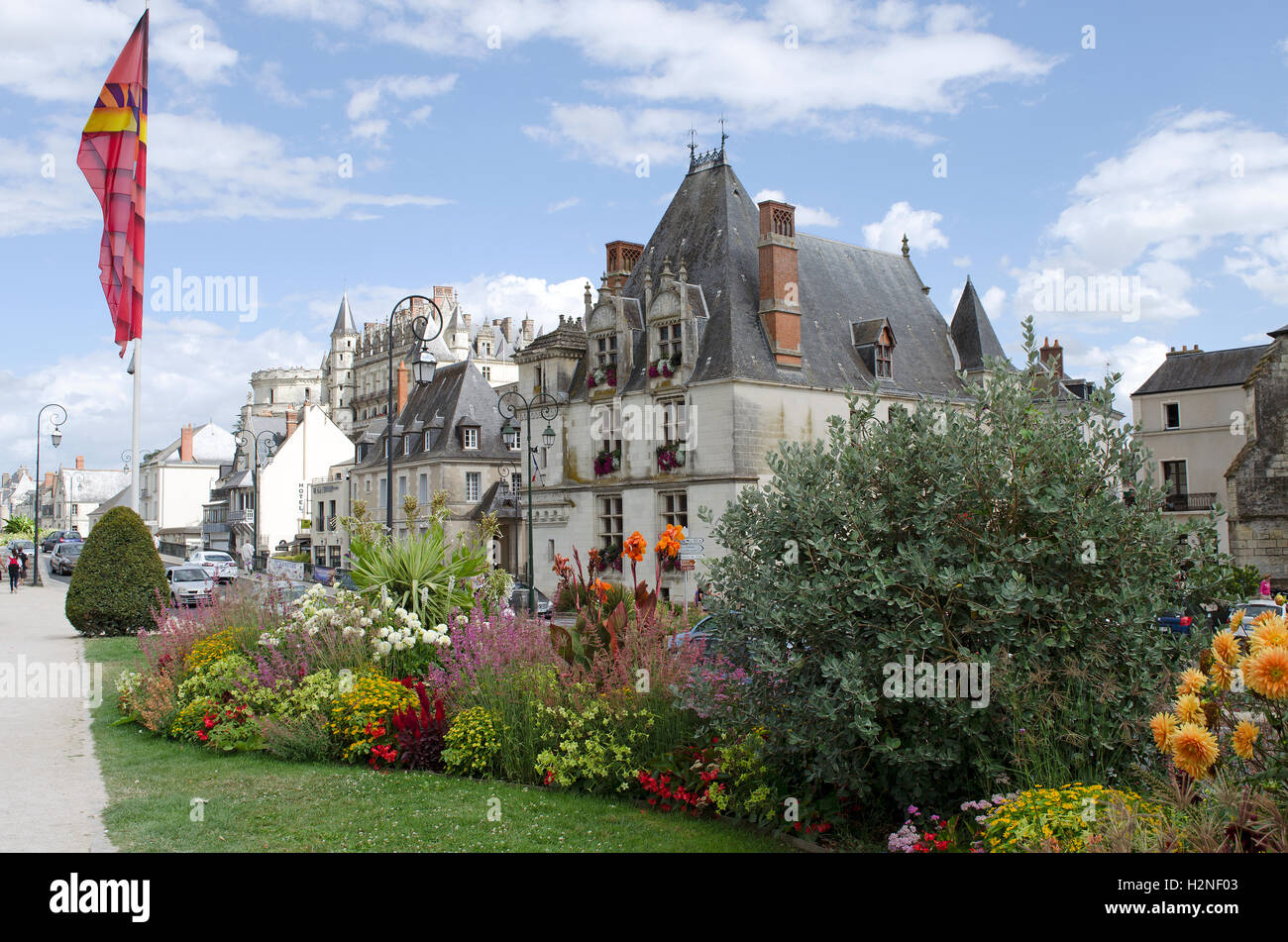 Amboise France. Chateau Amboise and historic buildings along the