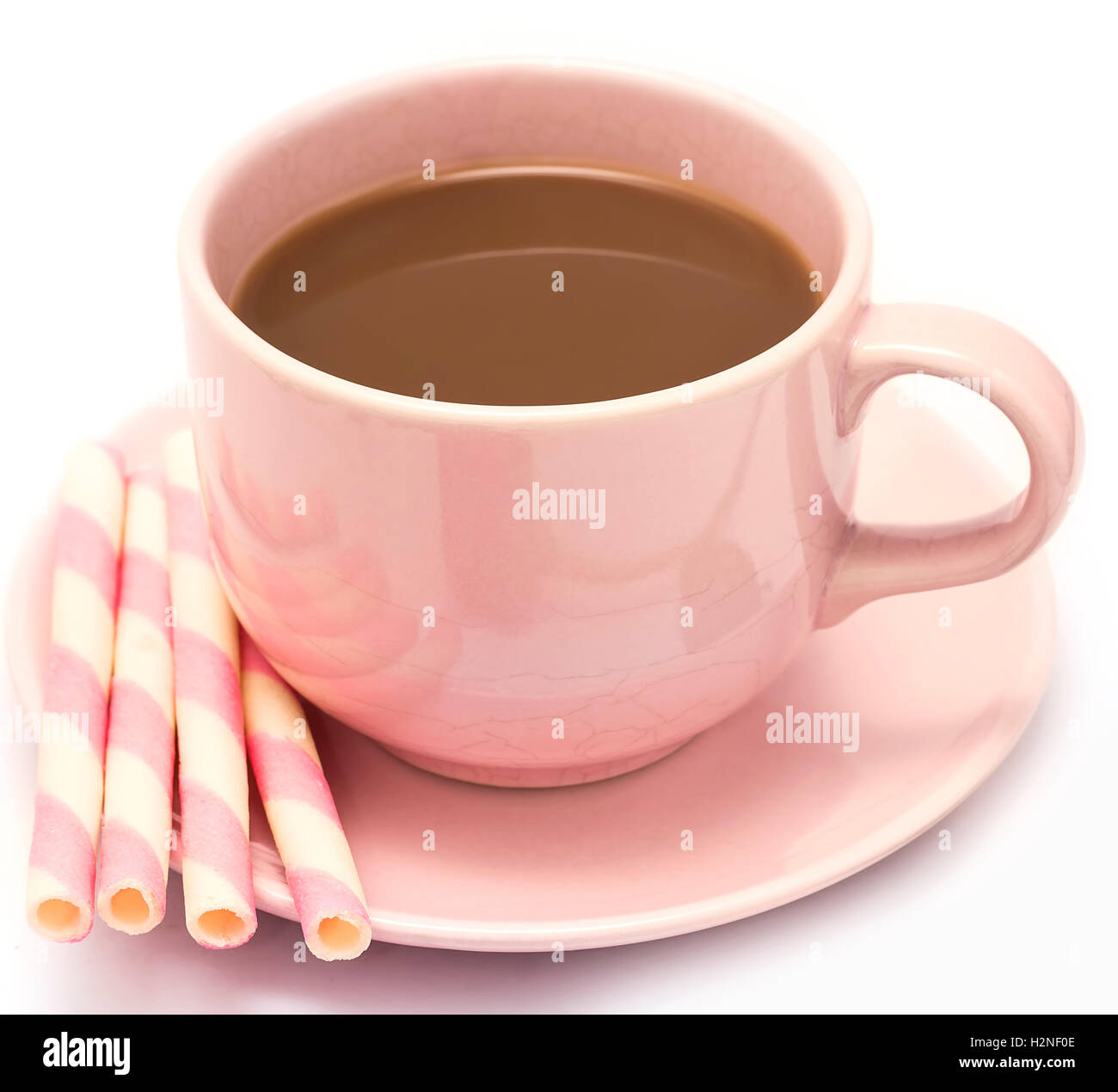 Delicious Hot Coffee Meaning Beverage Cafe And Cafeteria Stock Photo