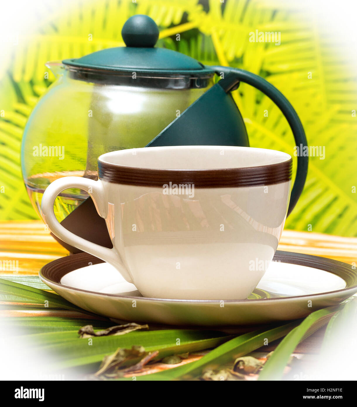 Green Tea Cup Meaning Drink Refresh And Cups Stock Photo Alamy