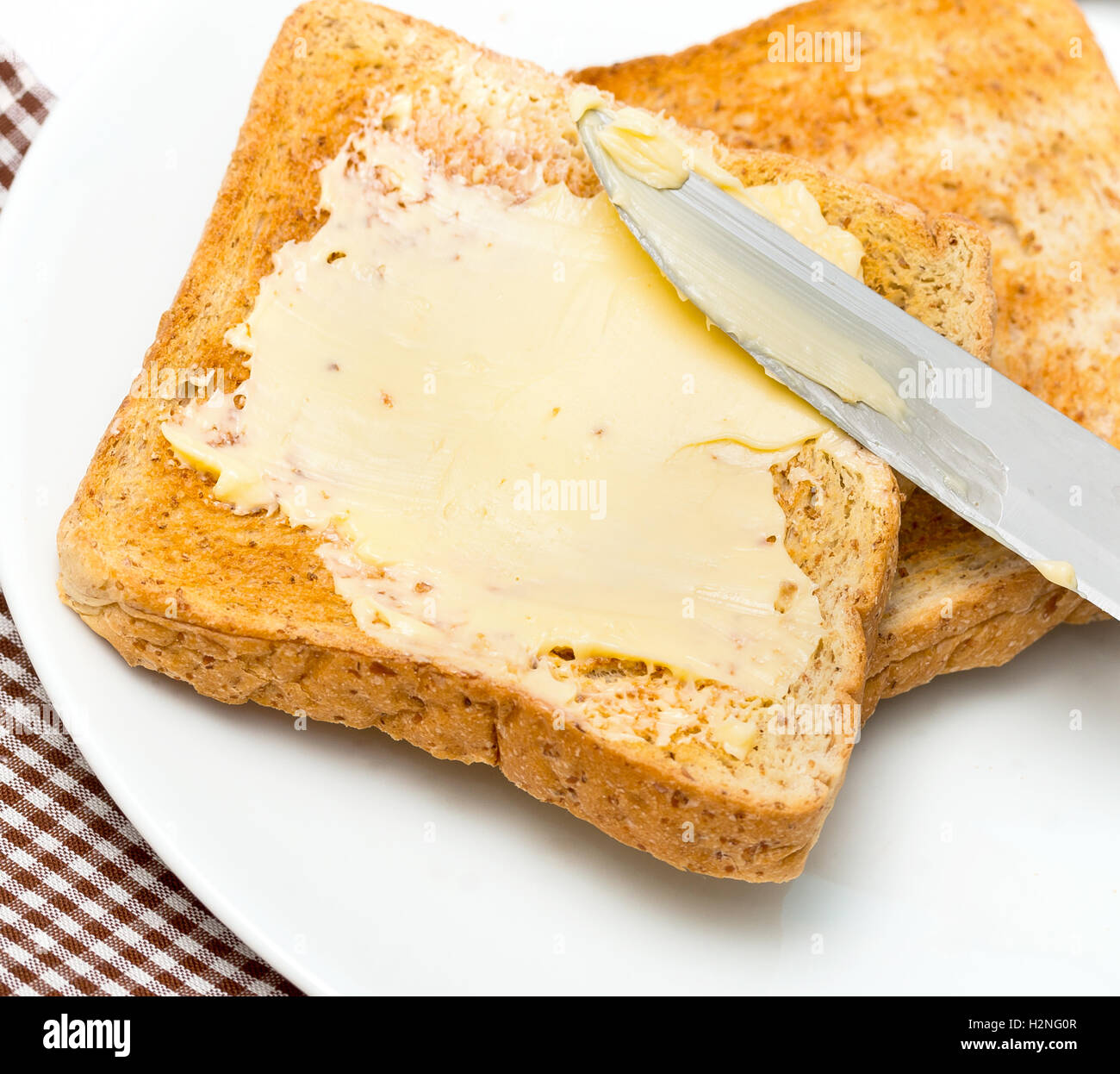 Bread With Butter Meaning Meal Time And Cafes Stock Photo Alamy